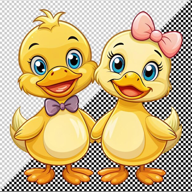 PSD cute couple of duck