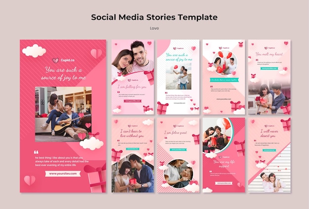 PSD cute couple instagram story templates