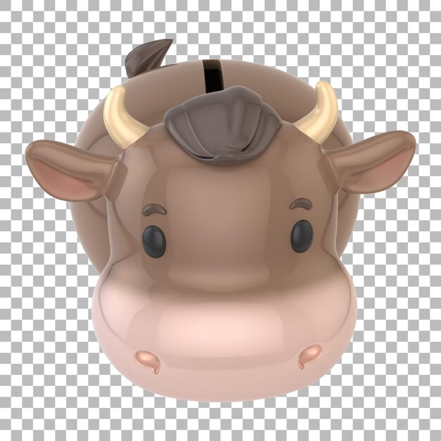 Cute cow bank for saving money suitable for financial concept