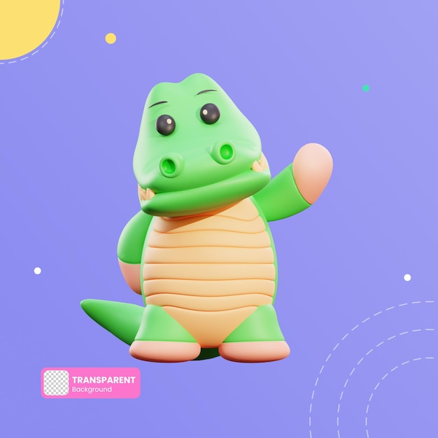 Cute crocodile 3d illustration