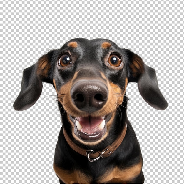 PSD piccolo ritratto di dachshund su sfondo trasparente png