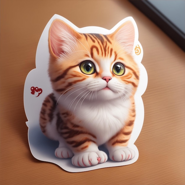 Cute A Detailed Illustration of a Cat Sticker