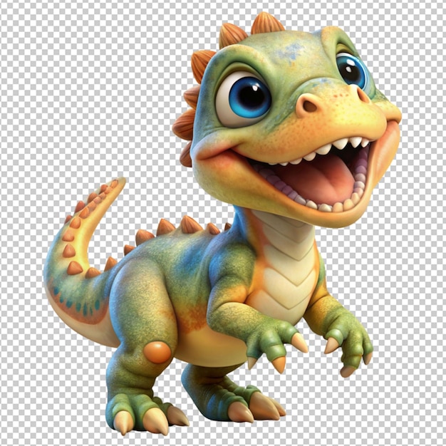 PSD cute dinosaur on transparent background