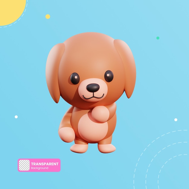 PSD cute dog 3d illustration