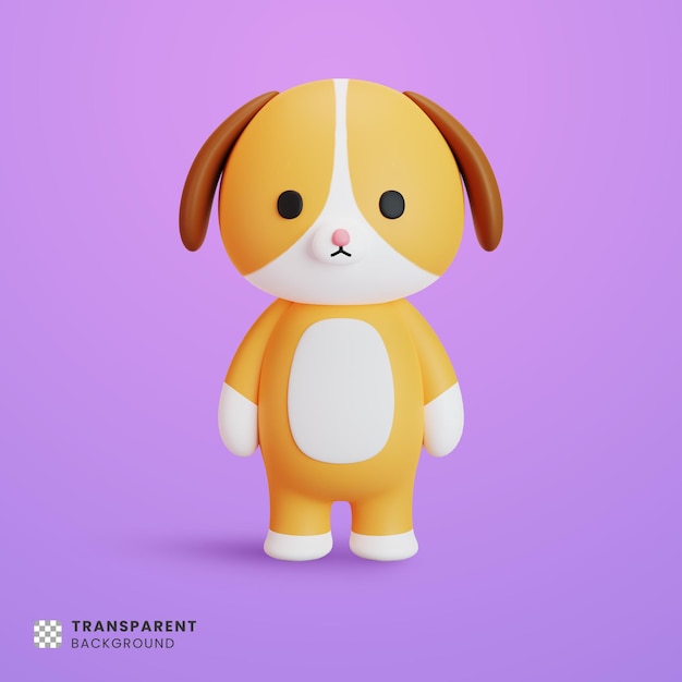 かわいい犬の3Dイラスト