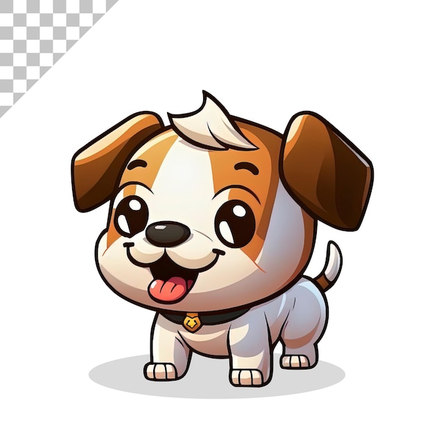 Cute dog cartoon illustration.