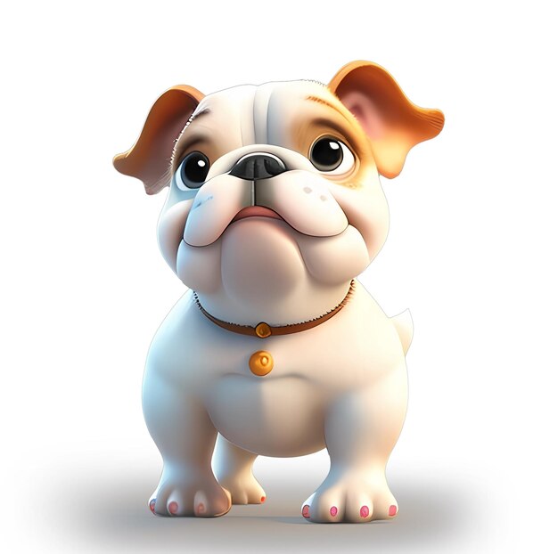 PSD cute dog character isolated white background