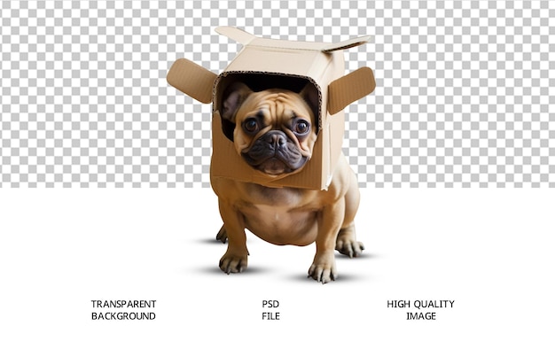 Cute Dog With Box PSD