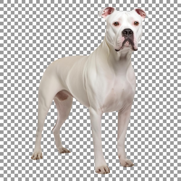 Милая порода собак Dogo Argentino изолирована на прозрачном фоне
