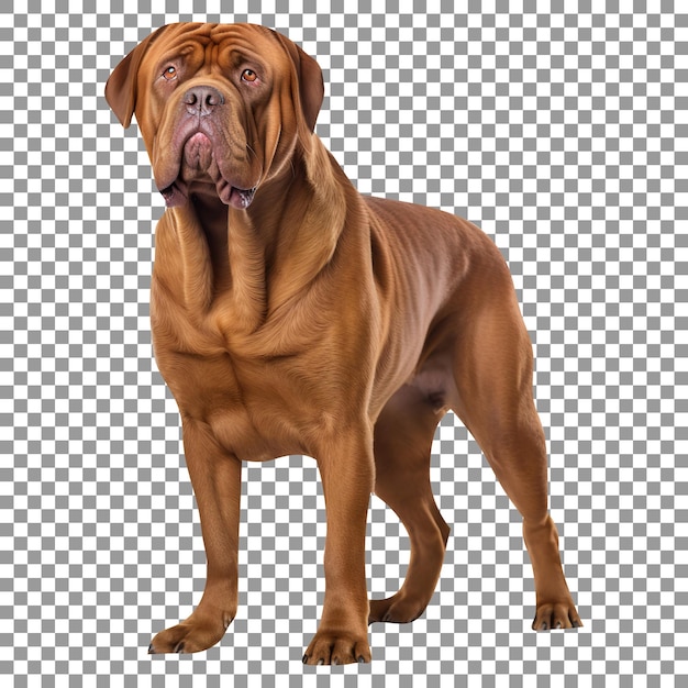 PSD cute dogue de bordeaux hondenras geïsoleerd op een doorzichtige achtergrond