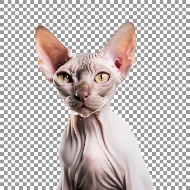 PSD Милая порода кошек дон сфинкс изолирована на прозрачном фоне