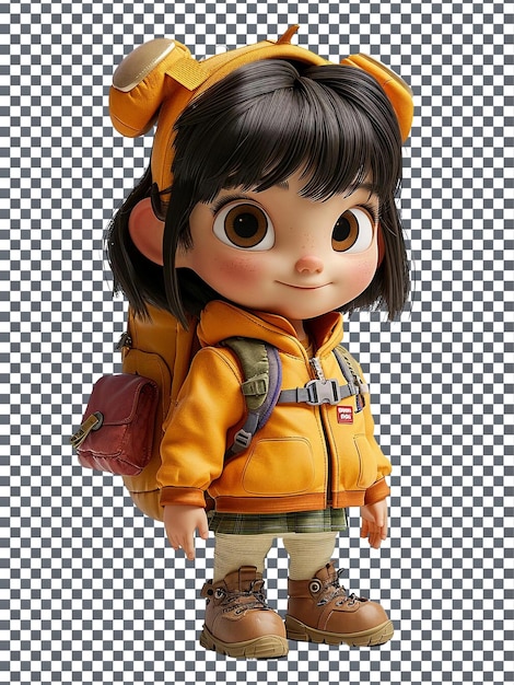 PSD cute dora isolated on transparent background