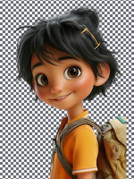 PSD cute dora isolated on transparent background