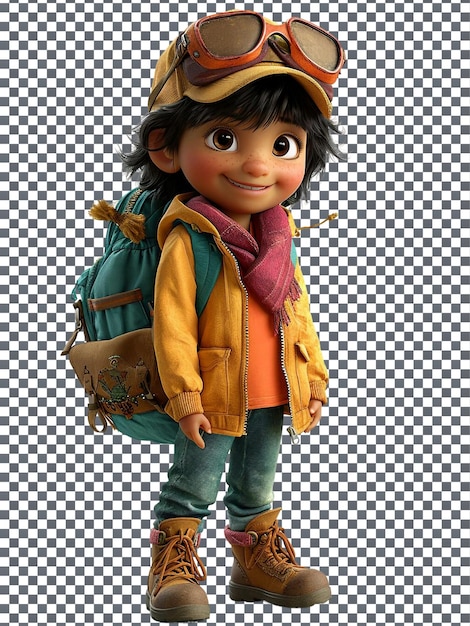 PSD cute dora isolated on transparent background