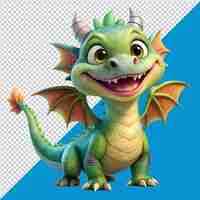 PSD a cute dragon on transparent background