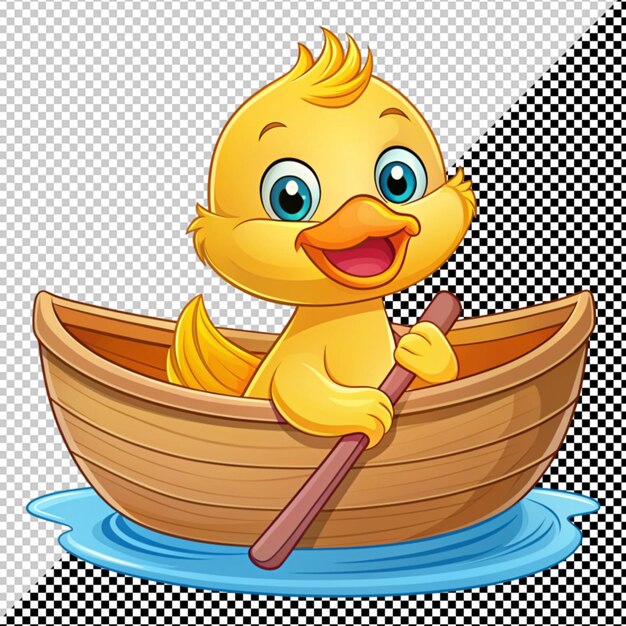 PSD cute duck on boat