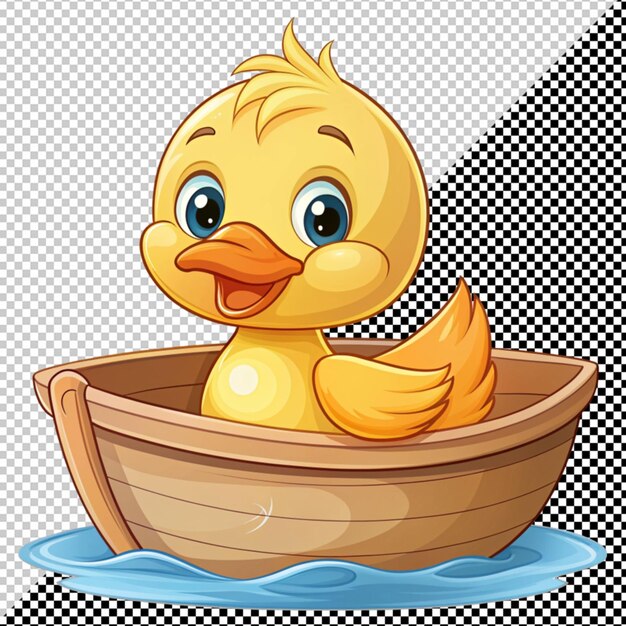 PSD cute duck on boat