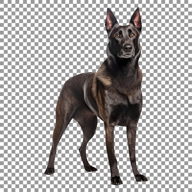 PSD cute dutch shepherd dog breed isolated on a transparent background