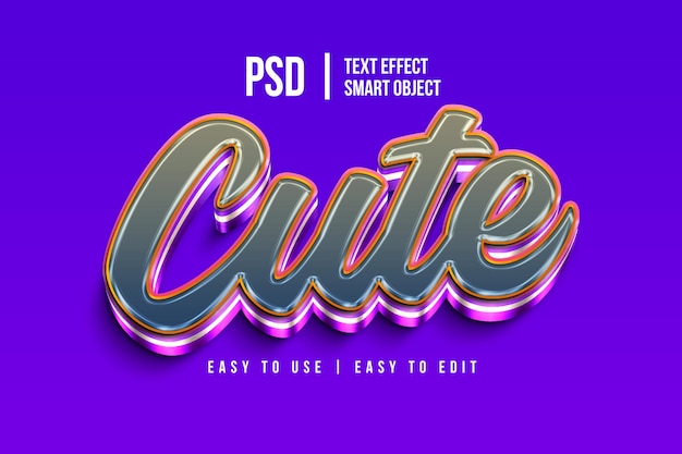 cute editable text effect