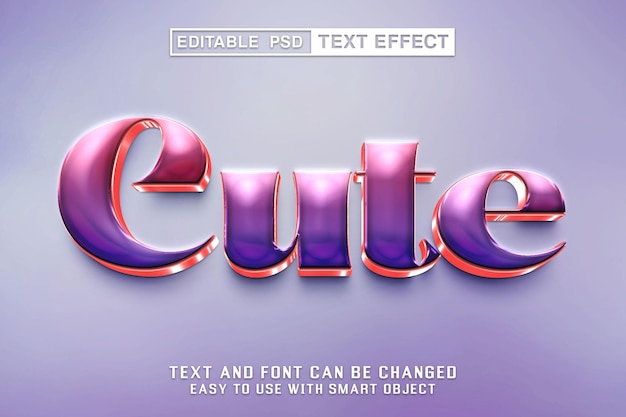 PSD cute editable text effect