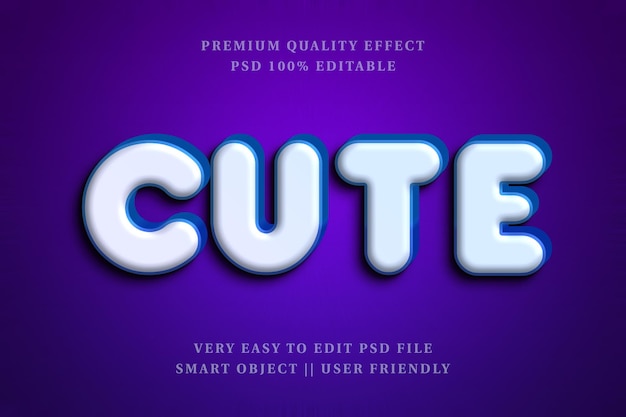 Cute editable text effects premium psd