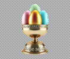 PSD cute egg hunt trophy isolated on transparent background