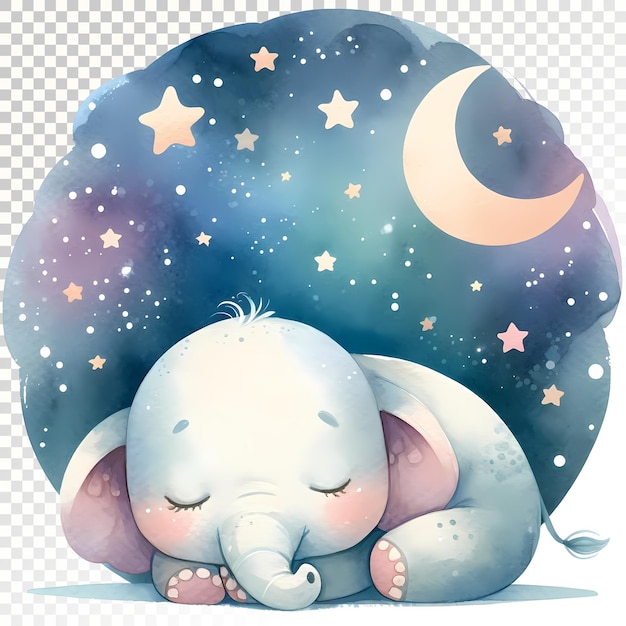 Cute elephant clipart baby elephant watercolor clipart transparent psd