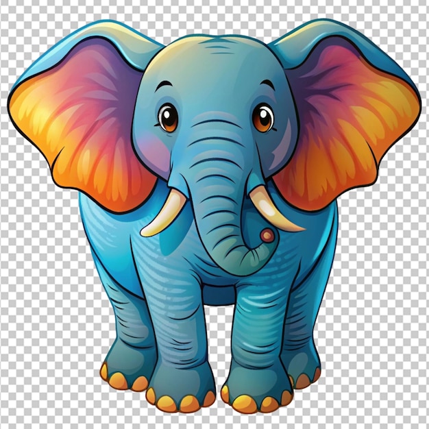 Cute elephant in flat cartoon style