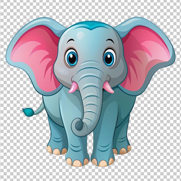 PSD cute elephant in flat cartoon style