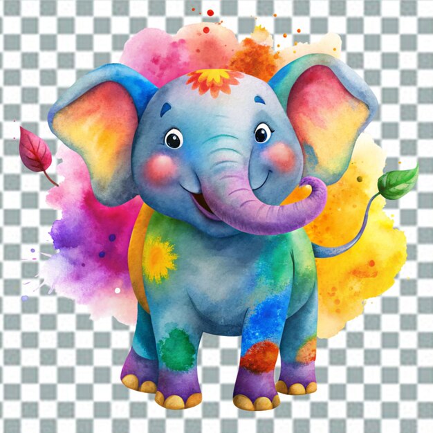 Cute elephant with painted face