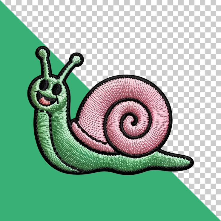 PSD cute embroidered snail patch