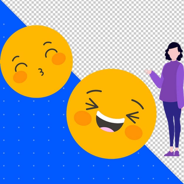 cute emojis with handdrawn illustration png transparent background