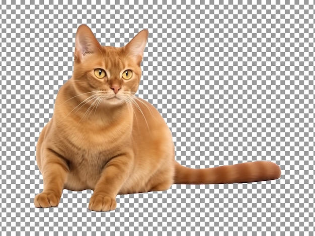 Cute european burmese cat breed isolated on a transparent background