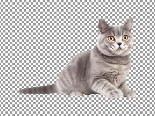 PSD cute european shorthair cat breed isolated on a transparent background