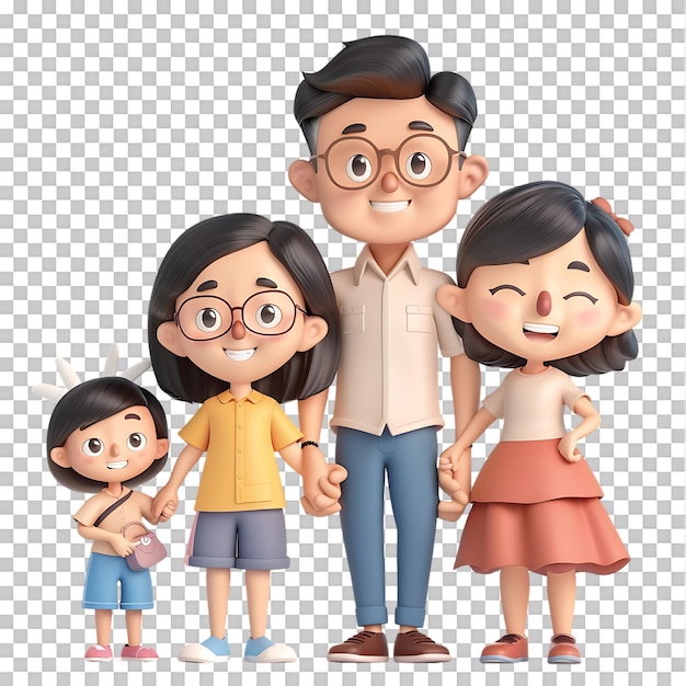 PSD cute family with children avatar character