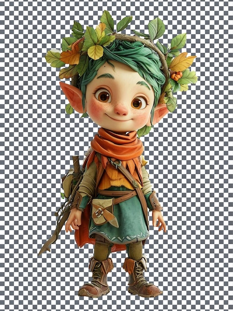 PSD cute forest ranger isolated on transparent background