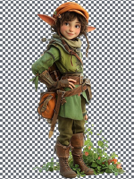 PSD cute forest ranger isolated on transparent background