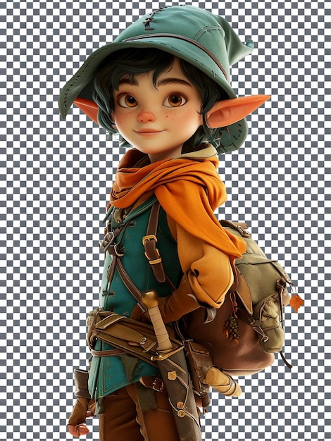 PSD cute forest ranger isolated on transparent background