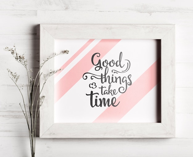 PSD cute frame with motivational quote