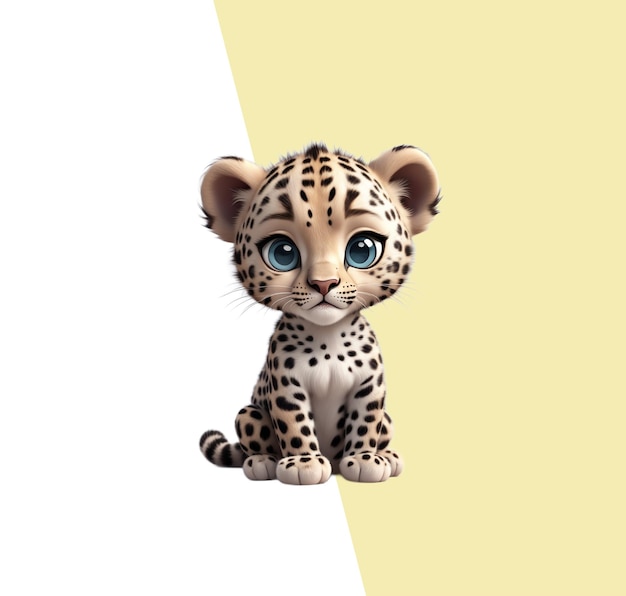 PSD cute friendly leopard