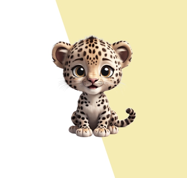 PSD cute friendly leopard