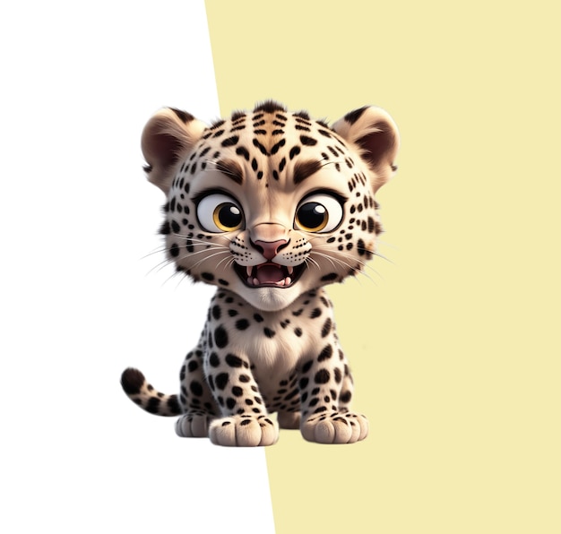 PSD cute friendly leopard