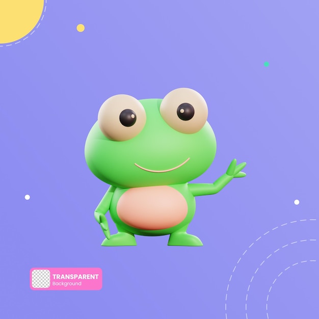 Cute frog 3d illustration