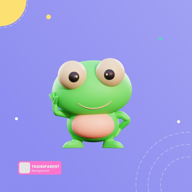 Cute frog 3d illustration