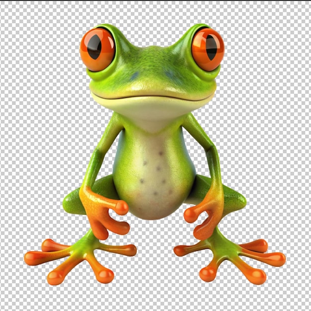 PSD cute frog character transparent background