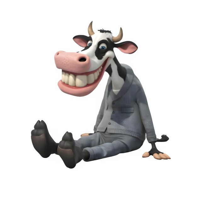 PSD cute funny cow character