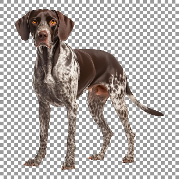 PSD cute german shorthaired pointer dog breed isolated on a transparent background