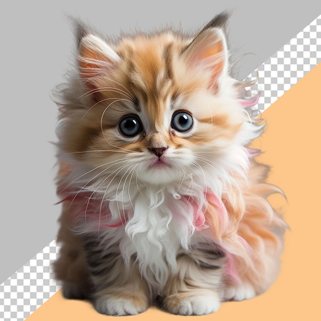 PSD cute girl cat wearing frock pink theme