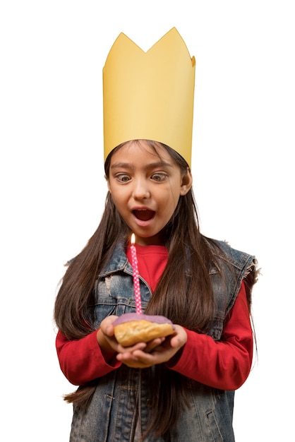 cute girl celebrating birthday