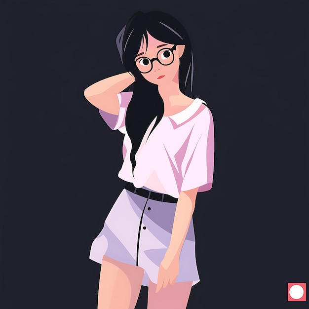 Cute girl flat vector graphic simple minimal freepik svg